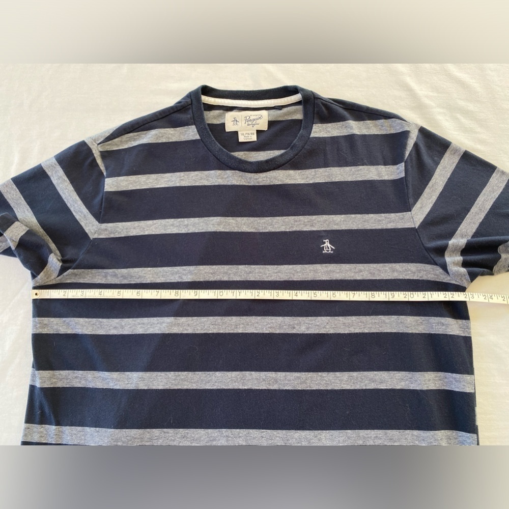 Vintage Original Penguin Retro Striped Blue and Grey Design is a favourite. XL - Picture 6 of 10
